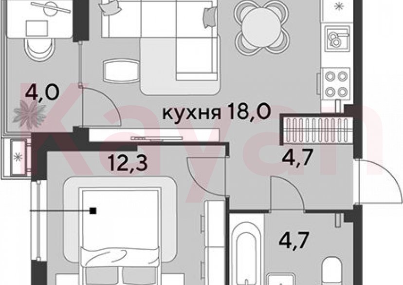 Продажа 2-комн. квартиры, 39.7 кв.м фото 0