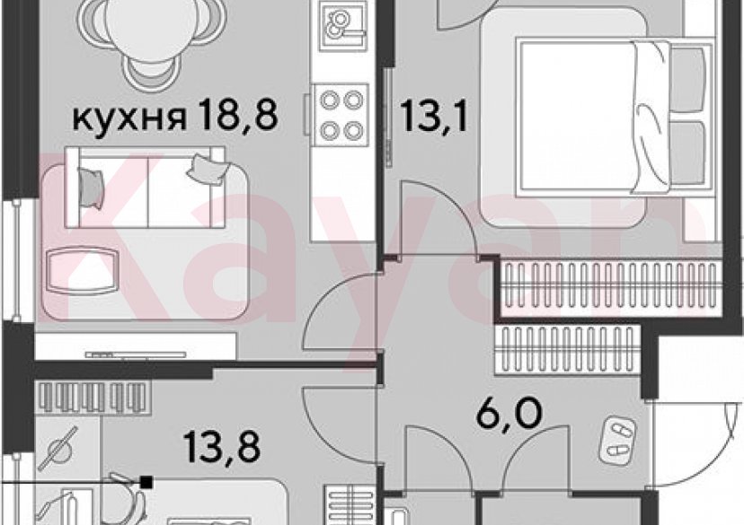 Продажа 3-комн. квартиры, 57.8 кв.м фото 0