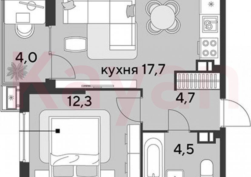 Продажа 2-комн. квартиры, 39.2 кв.м фото 0