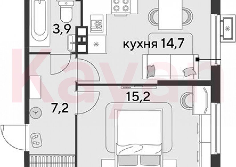 Продажа 1-комн. квартиры, 41 кв.м фото 0