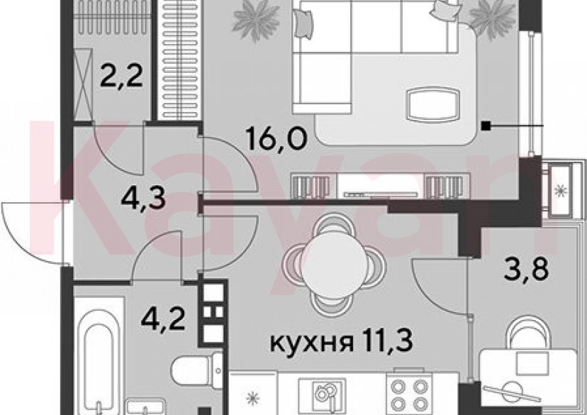 Продажа 1-комн. квартиры, 38 кв.м фото 0