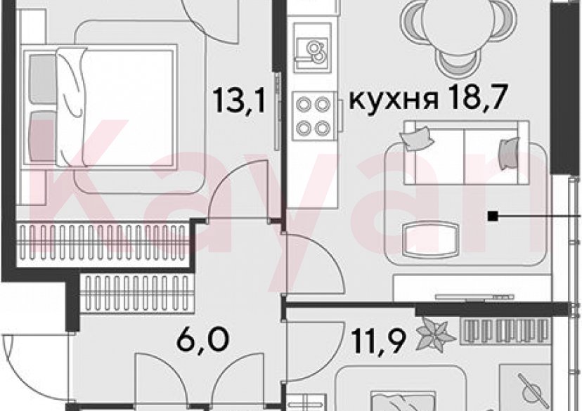 Продажа 3-комн. квартиры, 54.3 кв.м фото 0