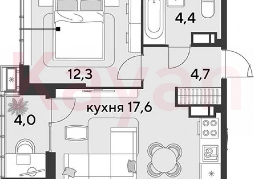 Продажа 2-комн. квартиры, 39 кв.м фото 0