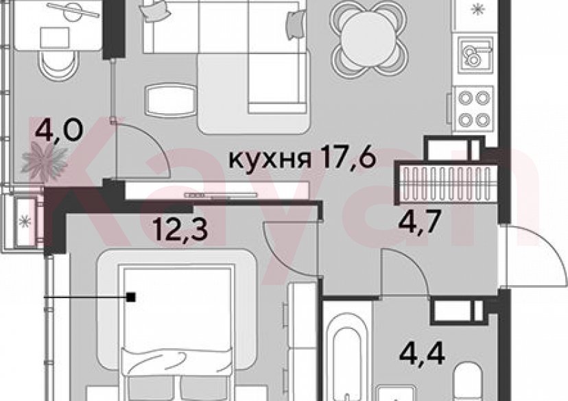 Продажа 2-комн. квартиры, 39 кв.м фото 0