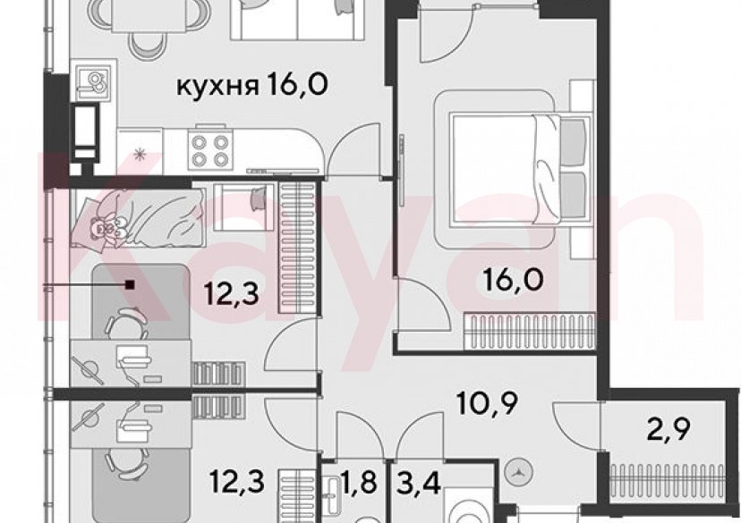 Продажа 4-комн. квартиры, 75.6 кв.м фото 0