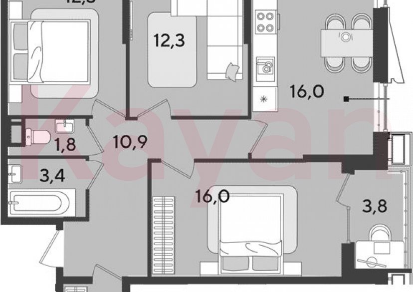 Продажа 4-комн. квартиры, 75.6 кв.м фото 0