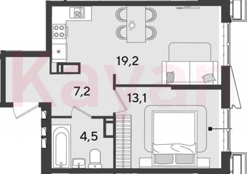 Продажа 2-комн. квартиры, 44 кв.м фото 0