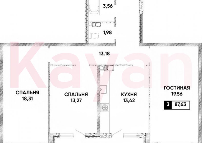 Продажа 3-комн. квартиры, 83.28 кв.м фото 0