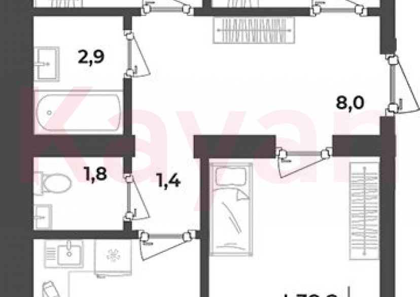 Продажа 3-комн. квартиры, 66.3 кв.м фото 0