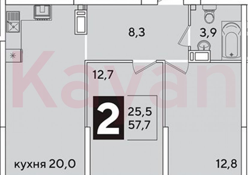 Продажа 3-комн. квартиры, 57.7 кв.м фото 0