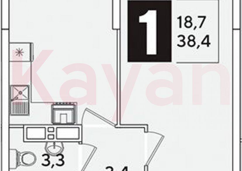 Продажа 1-комн. квартиры, 38.4 кв.м фото 0