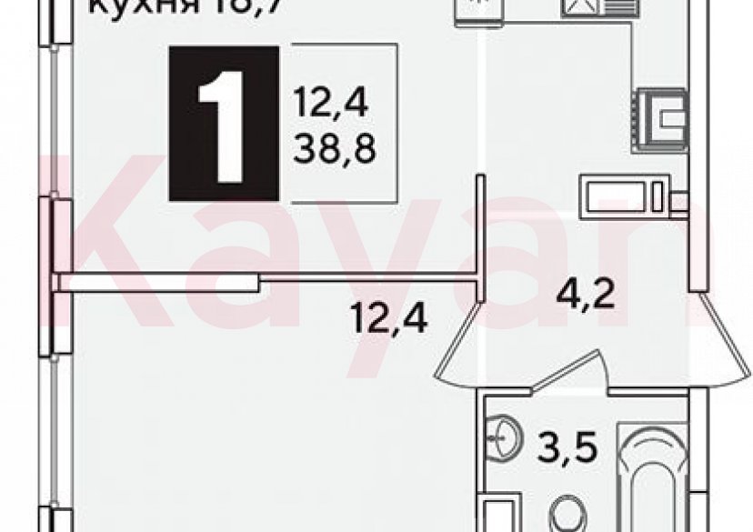 Продажа 2-комн. квартиры, 38.8 кв.м фото 0