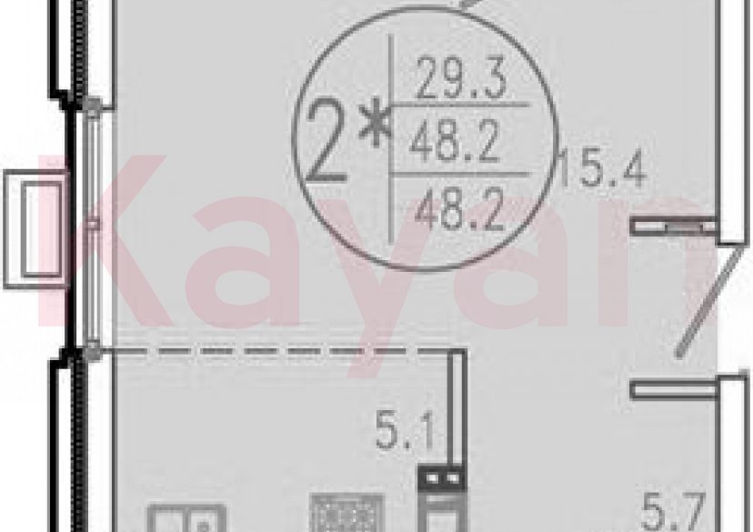 Продажа 2-комн. квартиры, 48.2 кв.м фото 0