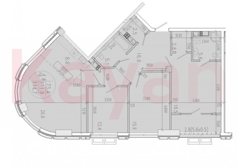 Продажа 4-комн. квартиры, 114.7 кв.м фото 0