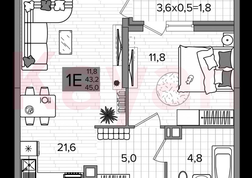 Продажа 2-комн. квартиры, 43.2 кв.м фото 0