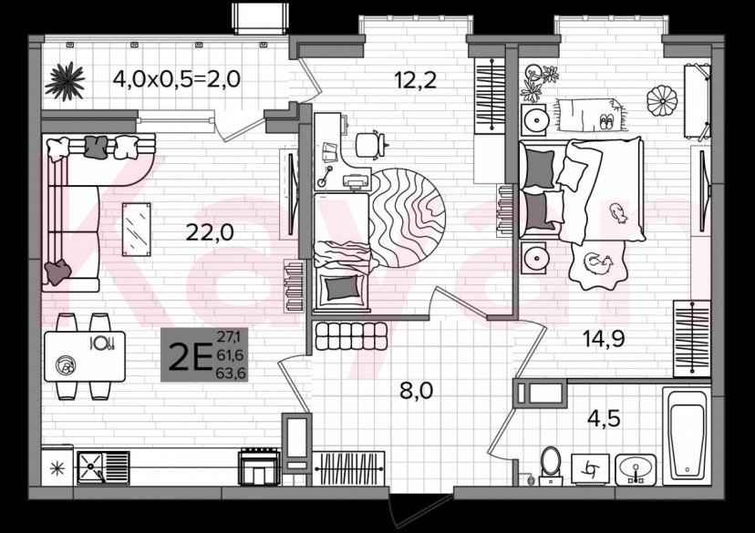 Продажа 3-комн. квартиры, 61.6 кв.м фото 0