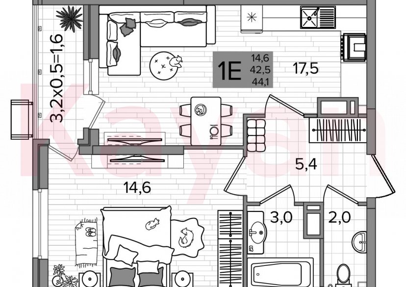 Продажа 2-комн. квартиры, 42.5 кв.м фото 0