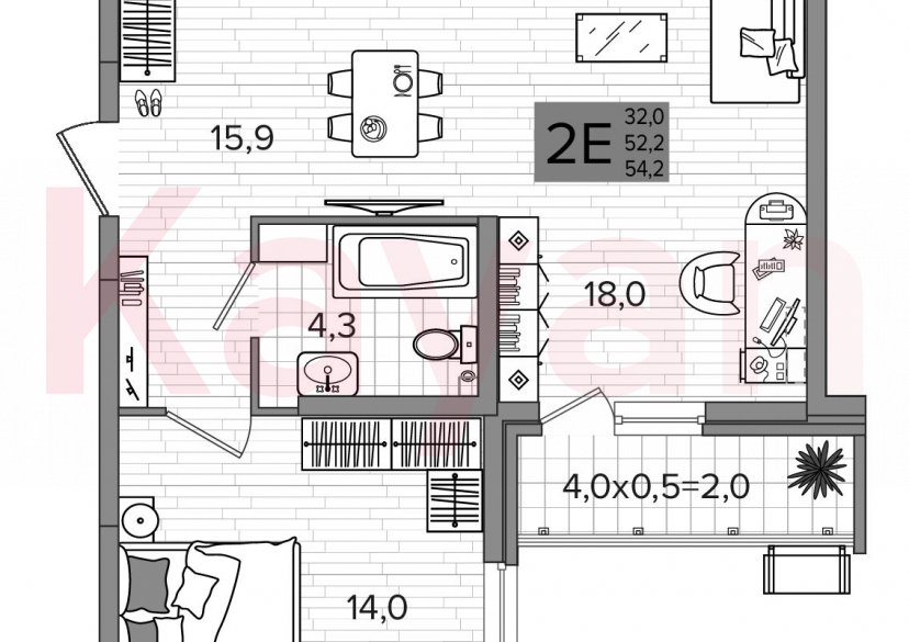 Продажа 3-комн. квартиры, 52.2 кв.м фото 0