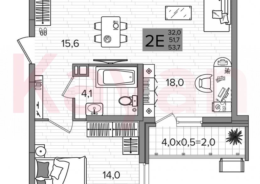 Продажа 3-комн. квартиры, 51.7 кв.м фото 0