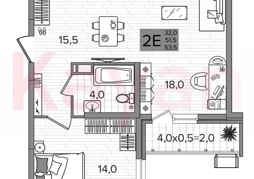 Продажа 3-комн. квартиры, 51.5 кв.м фото 0