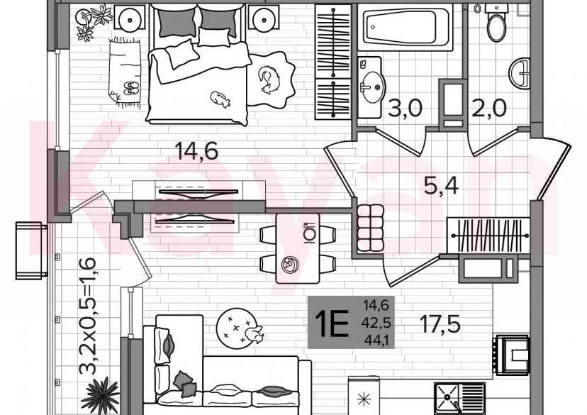 Продажа 2-комн. квартиры, 42.5 кв.м фото 0