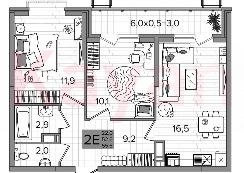 Продажа 3-комн. квартиры, 52.6 кв.м фото 0