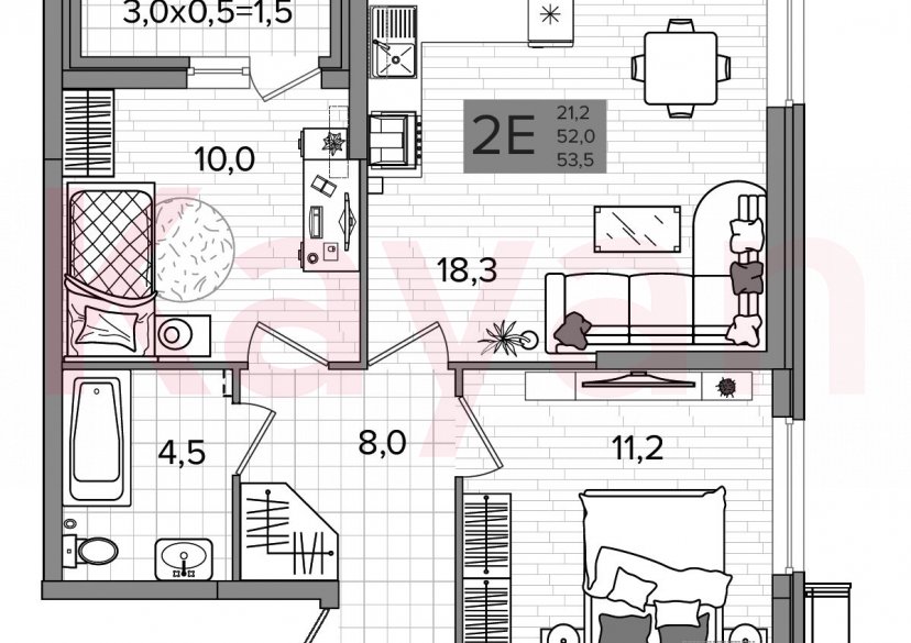 Продажа 3-комн. квартиры, 52 кв.м фото 0