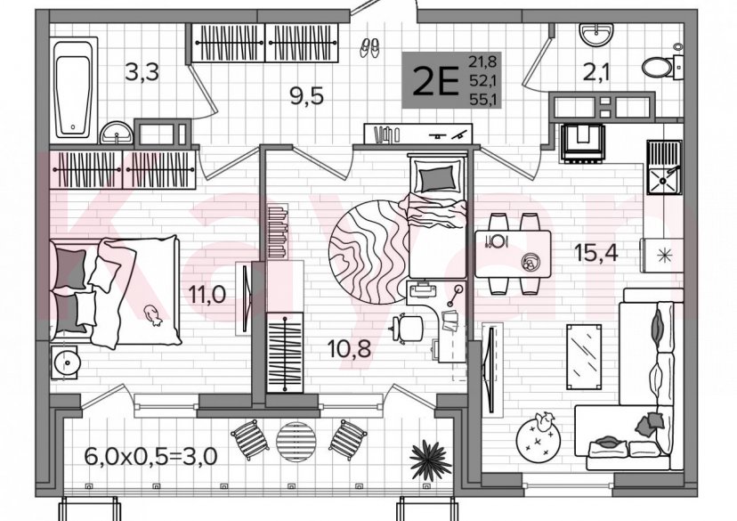 Продажа 3-комн. квартиры, 52.1 кв.м фото 0