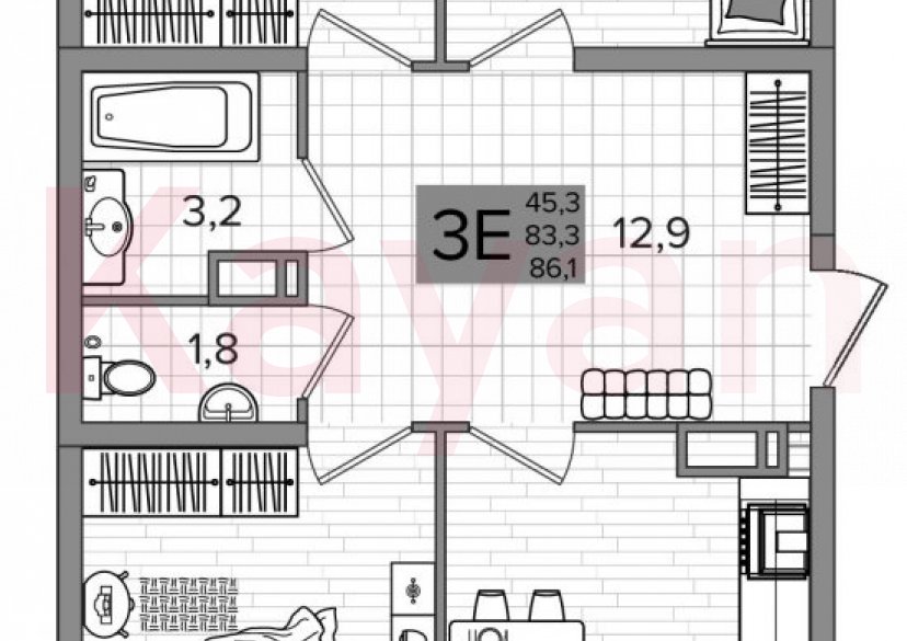 Продажа 4-комн. квартиры, 83.3 кв.м фото 0