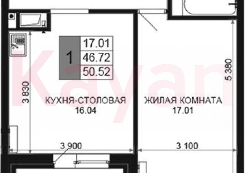 Продажа 2-комн. квартиры, 46.72 кв.м фото 0