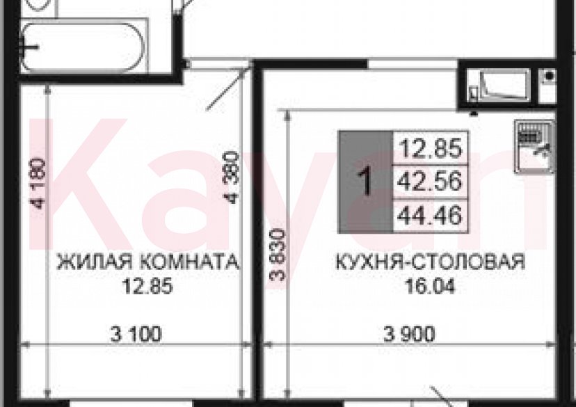 Продажа 2-комн. квартиры, 42.56 кв.м фото 0