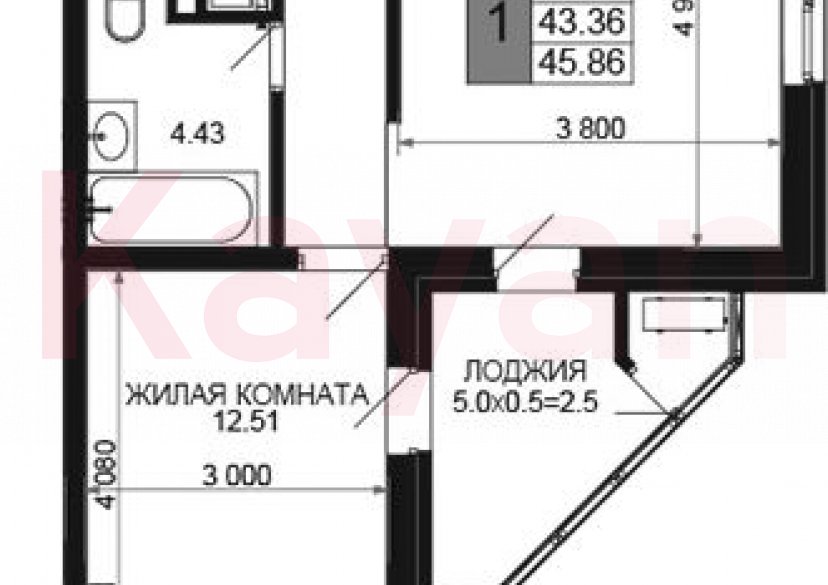 Продажа 2-комн. квартиры, 43.36 кв.м фото 0