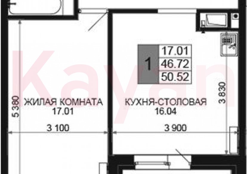 Продажа 2-комн. квартиры, 46.72 кв.м фото 0