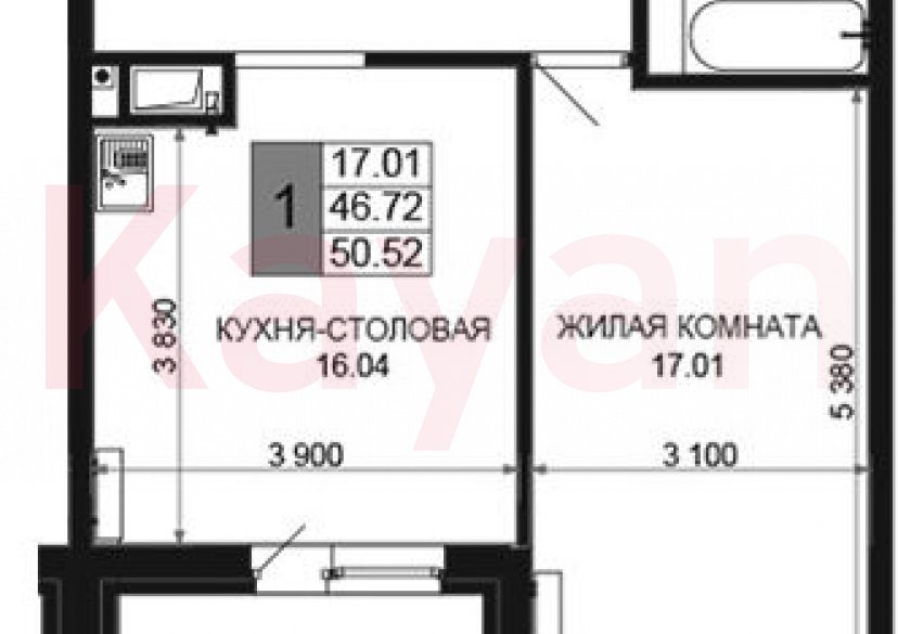 Продажа 2-комн. квартиры, 46.72 кв.м фото 0