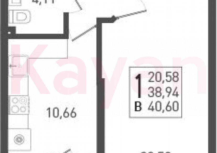 Продажа 1-комн. квартиры, 38.94 кв.м фото 0