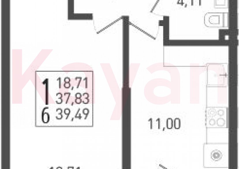 Продажа 1-комн. квартиры, 37.83 кв.м фото 0