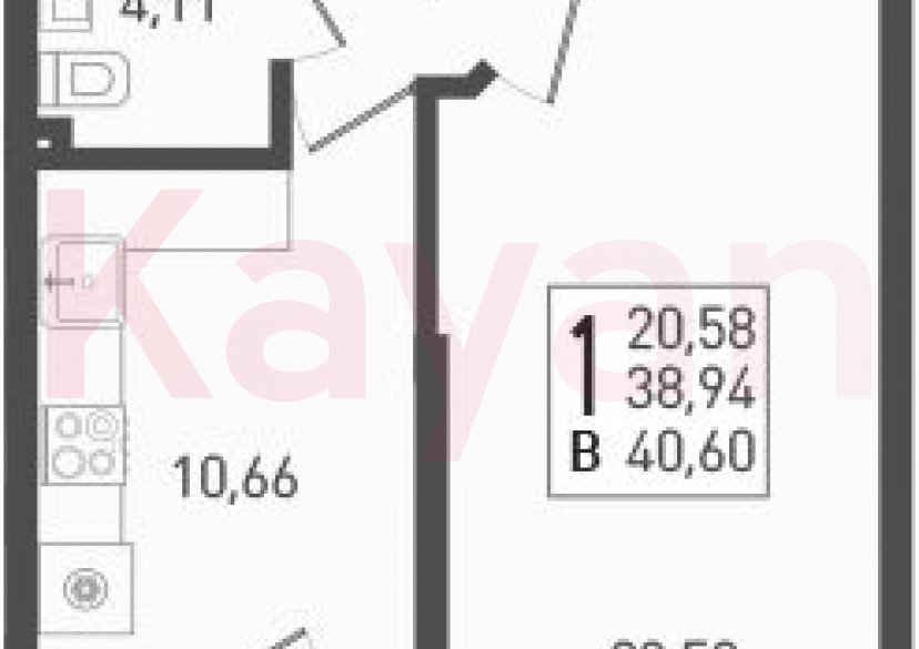 Продажа 1-комн. квартиры, 38.94 кв.м фото 0