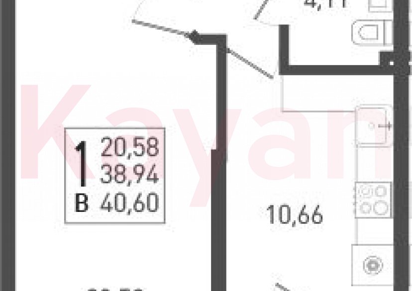 Продажа 1-комн. квартиры, 38.94 кв.м фото 0