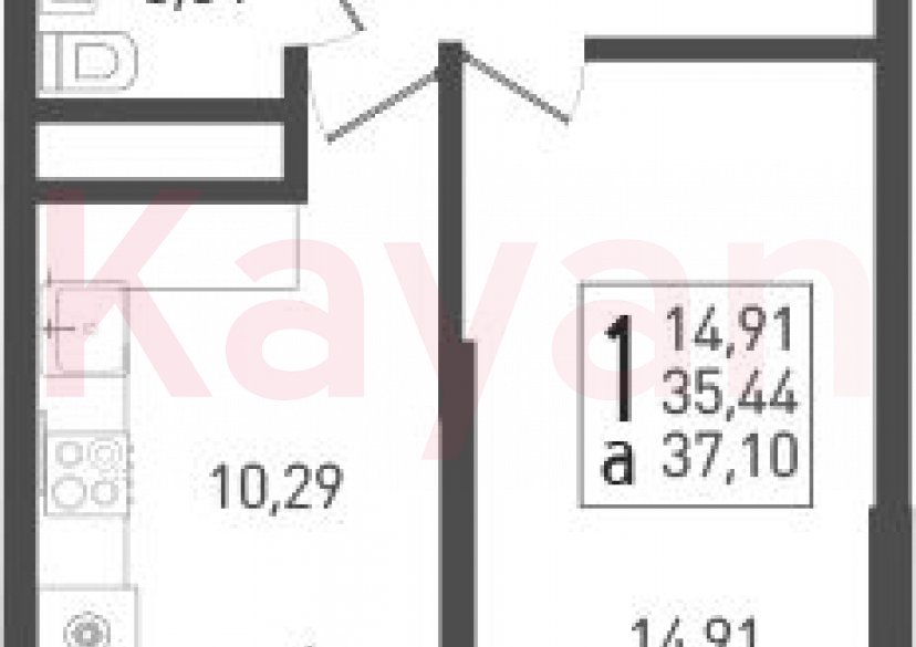 Продажа 1-комн. квартиры, 35.44 кв.м фото 0