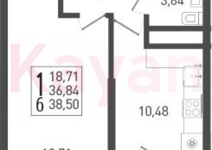 Продажа 1-комн. квартиры, 36.84 кв.м фото 0