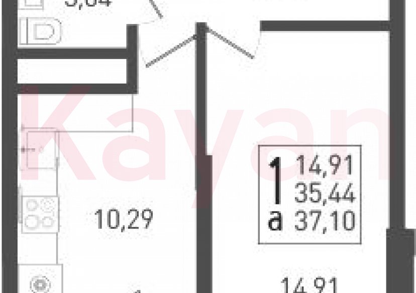 Продажа 1-комн. квартиры, 35.44 кв.м фото 0