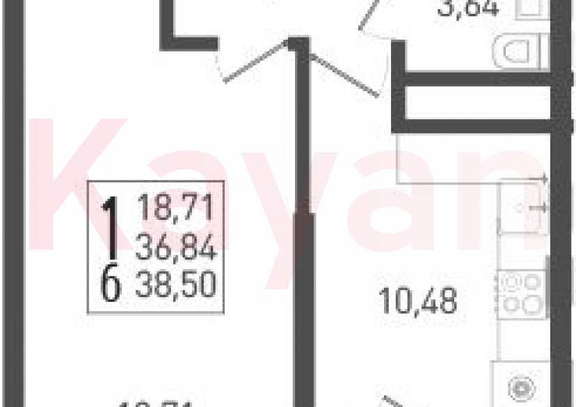 Продажа 1-комн. квартиры, 36.84 кв.м фото 0