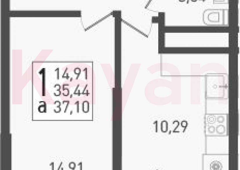 Продажа 1-комн. квартиры, 35.44 кв.м фото 0