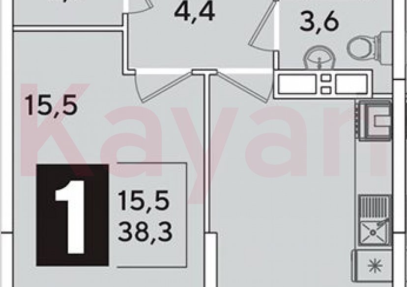 Продажа 1-комн. квартиры, 38.3 кв.м фото 0