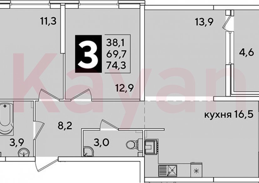 Продажа 4-комн. квартиры, 69.7 кв.м фото 0