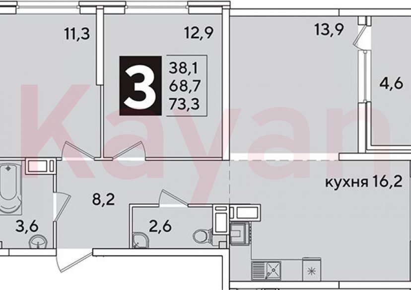 Продажа 4-комн. квартиры, 68.7 кв.м фото 0