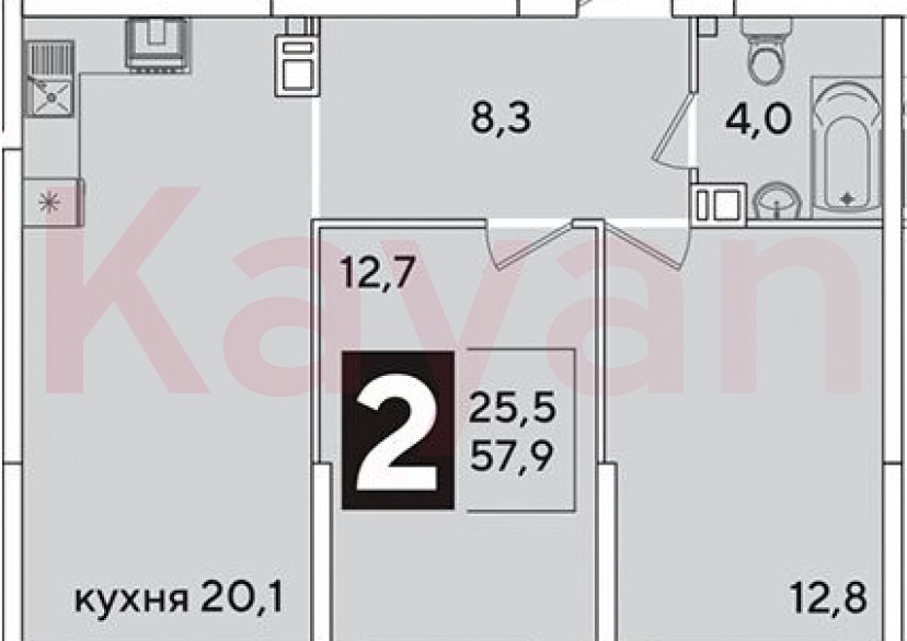 Продажа 3-комн. квартиры, 57.9 кв.м фото 0