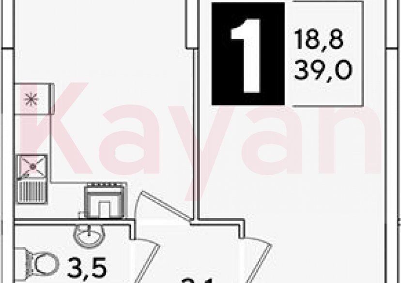 Продажа 1-комн. квартиры, 39 кв.м фото 0