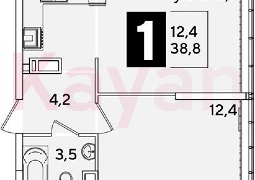 Продажа 2-комн. квартиры, 38.8 кв.м фото 0