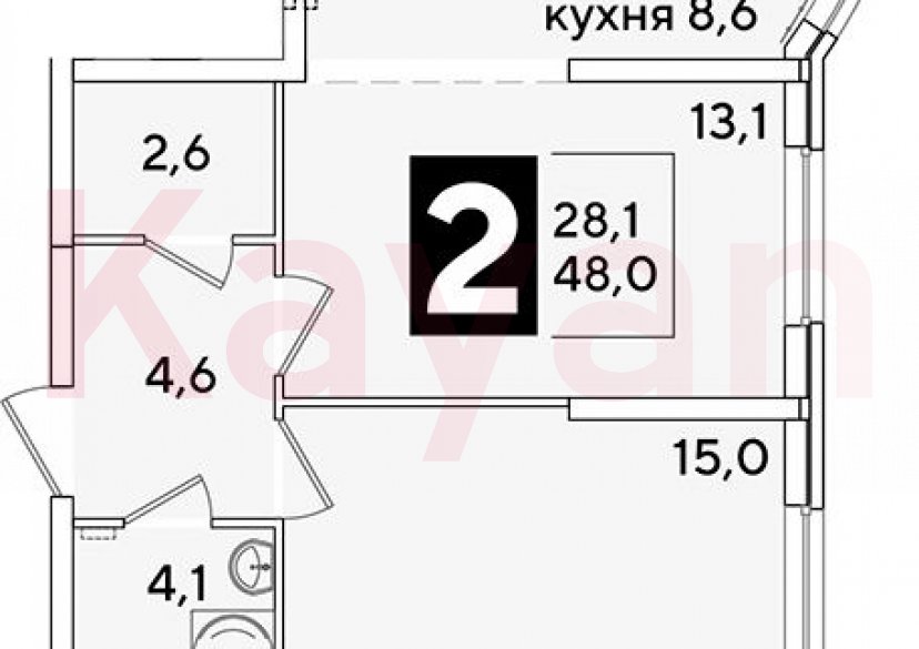 Продажа 2-комн. квартиры, 48 кв.м фото 0